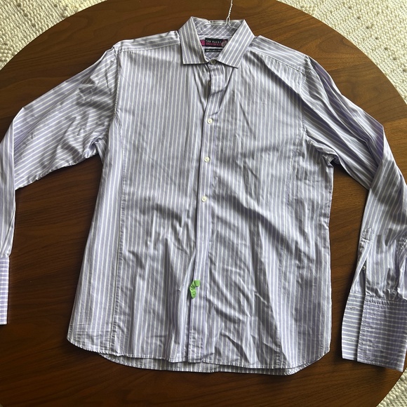 Men's Ted Baker Endurance French Cuff Dress Shirt, 16.5, Vertical Stripe - Picture 1 of 4